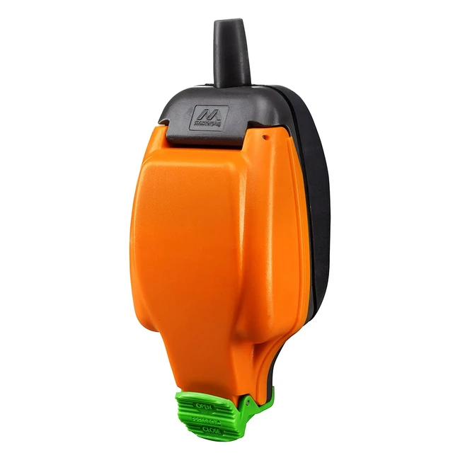 Masterplug Weatherproof Outdoor Socket - 13A, 17x65cm, Orange