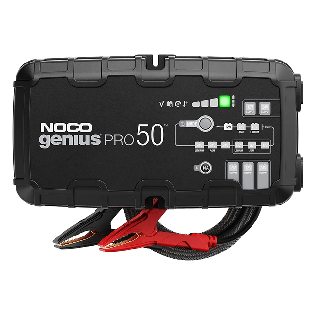 NOCO GeniusPro50 - Intelligentes Kfz-Batterieladegerät 50A für 6V, 12V, 24V AGM-, Gel-, Lithium-Ionen-Batterien