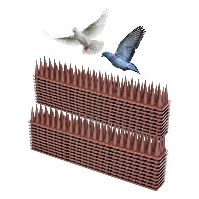 Pinchos Antipalomas 57m - Proteccin contra aves y animales - 20 piezas marrn