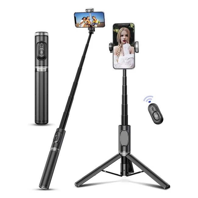 Portable Selfie Stick with Detachable Remote, Compatible with iPhone & Android - Upgraded 2023 Model