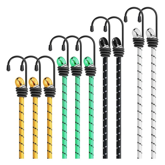 Kiprim Heavy Duty Bungee Cords 10 Pack - Furniture Protection Hand Truck Campi