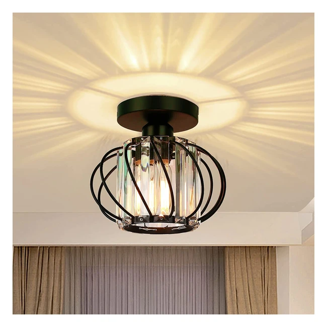 Modern Crystal Ceiling Light Fixture - LED Chandelier for Kitchen, Hallway, Dining Room - Frideko Home