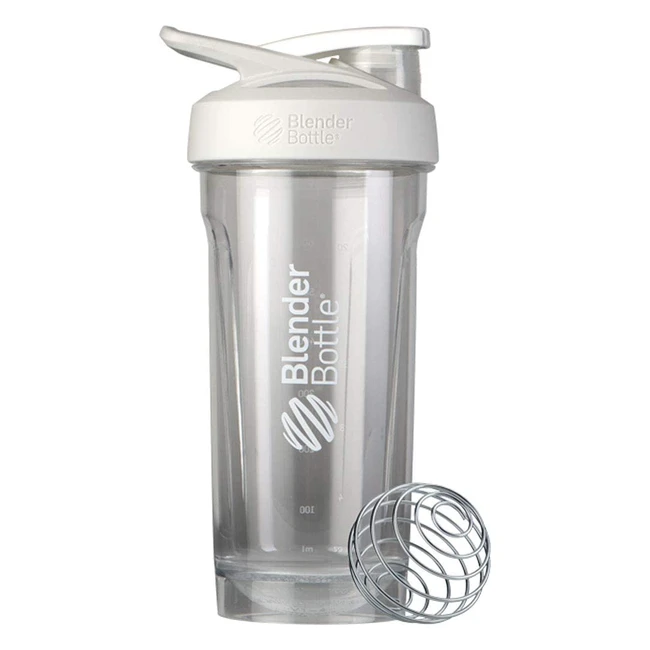 BlenderBottle Strada Tritan - Gourde avec BlenderBall pour Shaker Protéines - Sans BPA - Capacité 600ml - Blanc