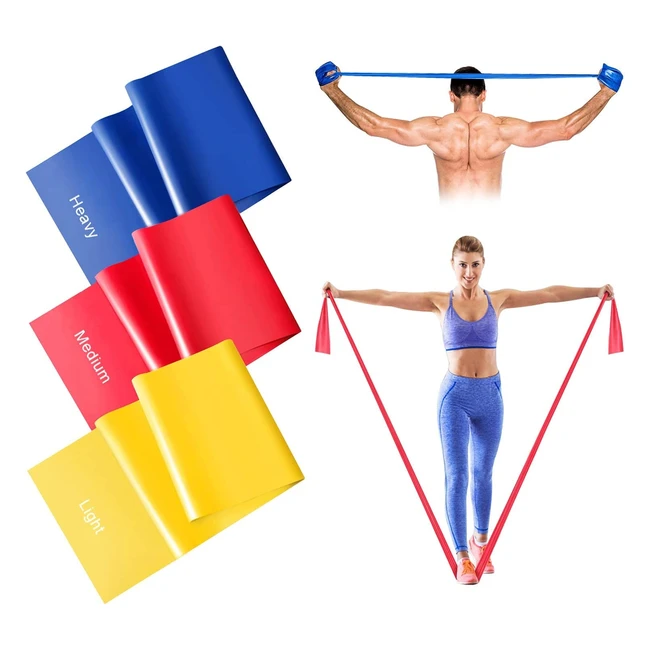 Resistance Bands Set - Skin-Friendly Exercise Bands with 3 Resistance Levels for