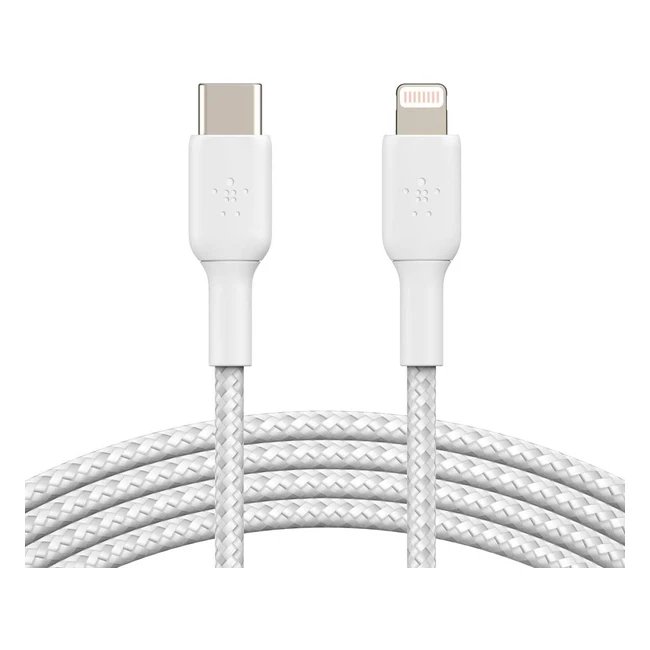 Belkin USB C Lightning Kabel für iPhone 14+ | Boost Charge | MFI-zertifiziert | 2m weiß