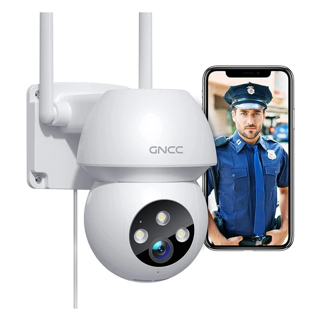 Caméra surveillance extérieure 360° 1080p avec vision nocturne couleur, suivi automatique et détection de mouvement - IP66 étanche