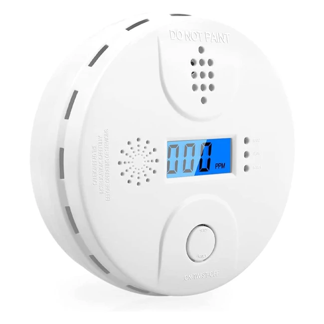 YZIF Carbon Monoxide Detector with Digital Display and Sound Alarm - EN 50291 Ce