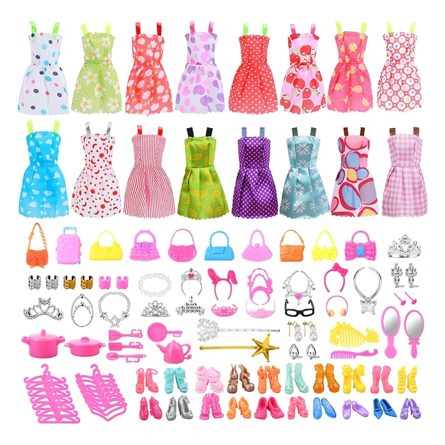 Conjunto de ropa y accesorios para muñecas - Vicloon 93 piezas