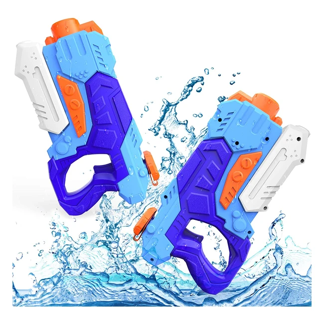 Kiztoys1 Water Gun Toys for Kids - 2 Pack Powerful Pistols with 1200ml Capacity 