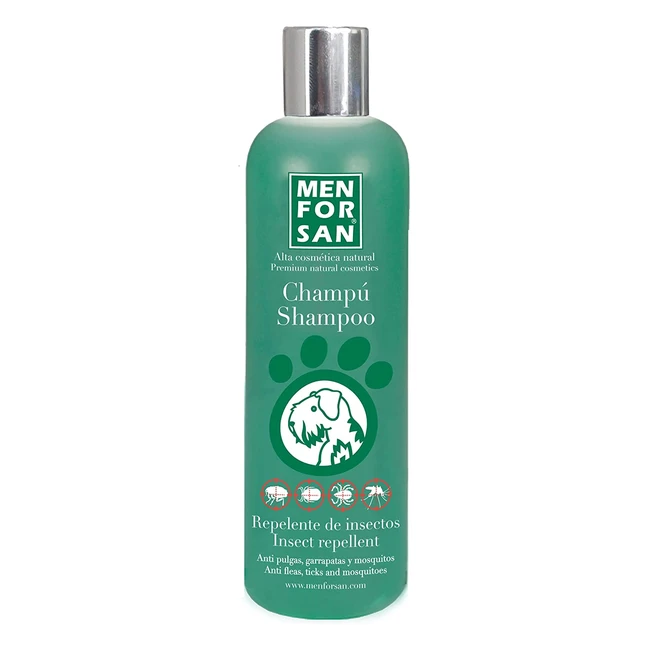 Shampoo Repellente Naturale per Cani Menforsan 300ml - Antipulci, Zecche, Acari e Pidocchi