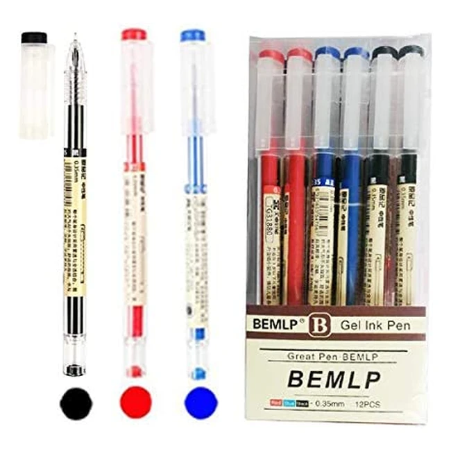 Bolígrafo de Gel Extrafino 0.35mm Negro, Azul y Rojo - Suministros de Oficina y Escolares
