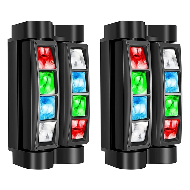 Luces de discoteca Betopper cabeza móvil 45W LED DMX RGBW auto giratoria para fiestas en casa, bares y eventos - 2 piezas