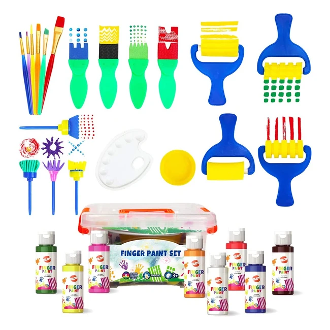 Kit de peinture au doigt lavable pour enfant - Non toxique - Apprentissage prc