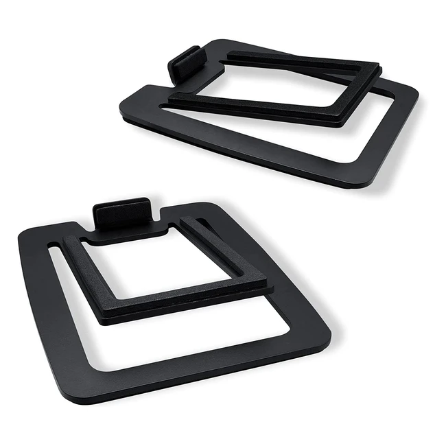 Sanyun SW601 Metal Desktop Speaker Stands - Tilted Steel Damping Foam Padding for Compact 23 Speakers - SW208 Black Pair