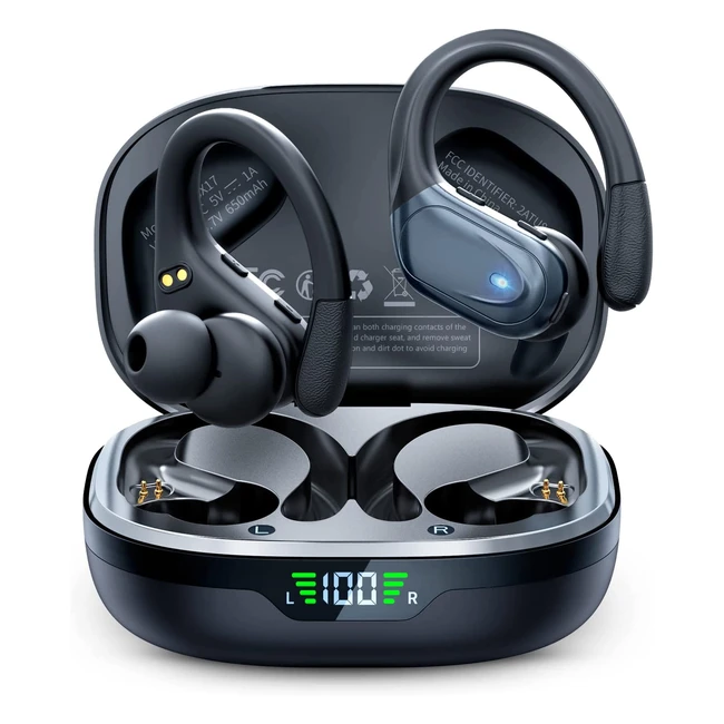 Lankey Pro Wireless Bluetooth Headphones - 75hrs Playtime, LED Display, HiFi Stereo, IPX6 Waterproof, Button Control