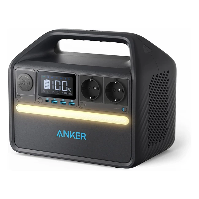 Anker Powerhouse 535 - Kompakte Power Station mit 512Wh Lifepo4 Batterien, 500W, 7 Anschlüssen, LED Licht und USBC PD Port