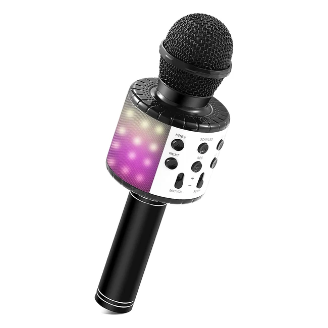 Microfono Karaoke Bluetooth per Bambini - Leggero e Portatile - Effetto Eco e Modifica della Voce - Giocattolo per Bambina 4-14 Anni
