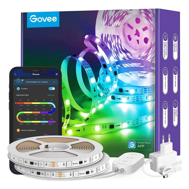 Ruban LED Govee RGBIC 10m contrôlé par Bluetooth - Multicolore et intelligent