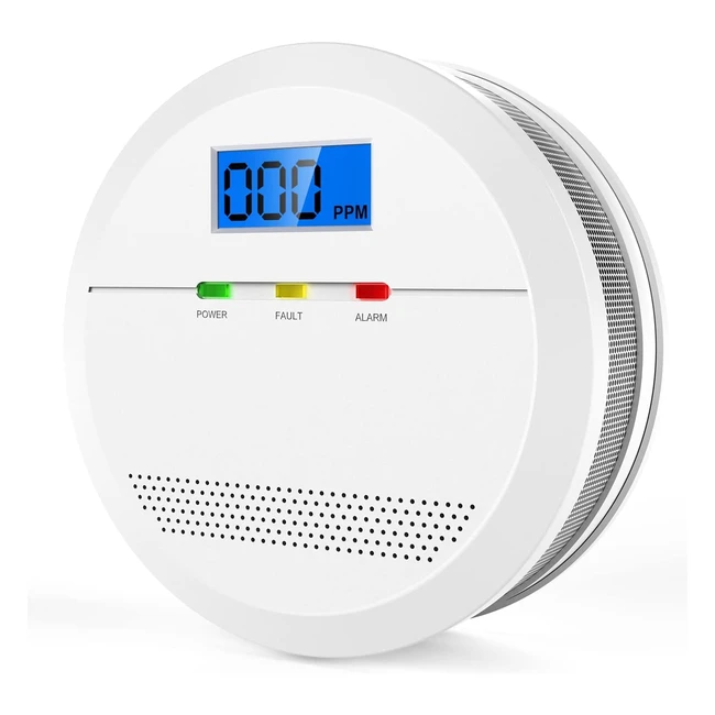 Detector de monóxido de carbono CPVAN con pantalla digital y batería reemplazable - ¡Proteja su hogar ahora!