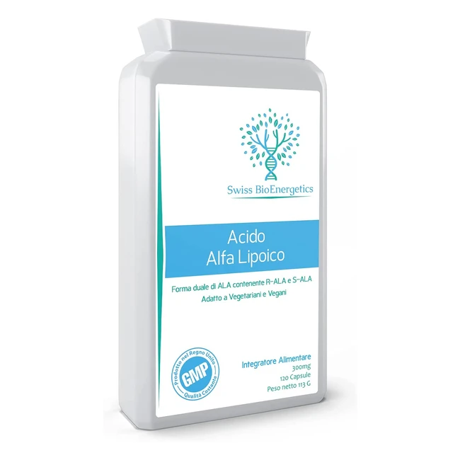 Acido Alfa Lipoico 300mg 120 Capsule - Antiossidante Universale - Swiss Bioenergetics