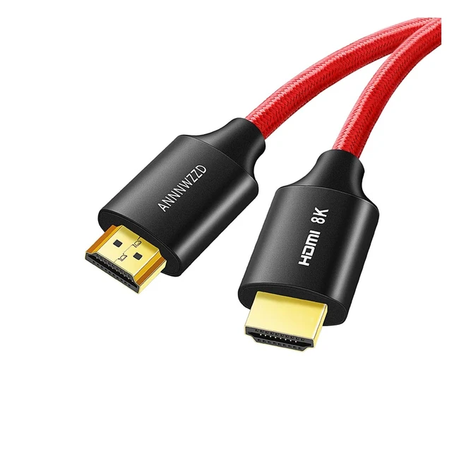Cable HDMI 8K Fibra Óptica Ultra HD 48Gbps - Dolby Vision HDR - PC 1m Rojo