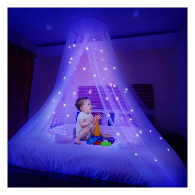 Mosquitera luminosa con estrellas para cama de bebés, niños y adultos - Ciaoed