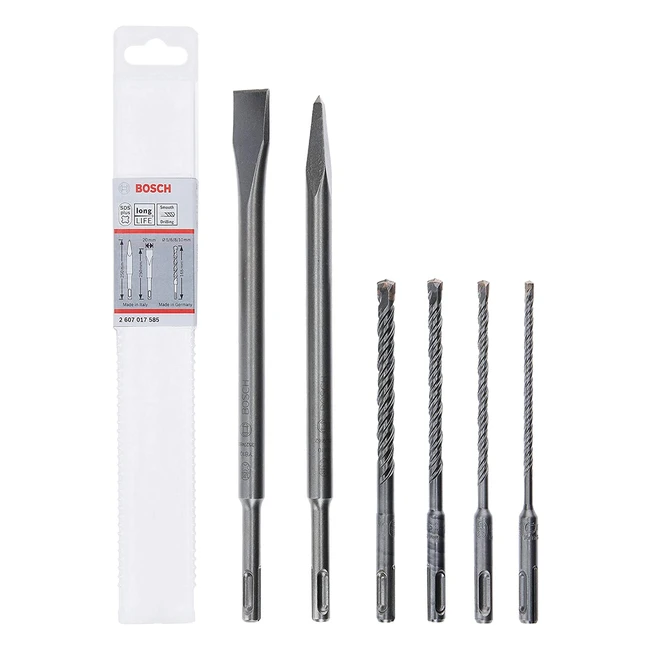 Bosch Professional SDS Plus5 Hammer Drill Bit and Chisel Set - 6 Piece for Concrete and Masonry