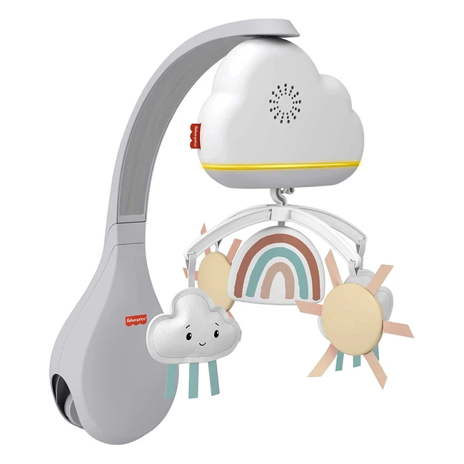 Mobile Arc-en-ciel 2 en 1 Fisher-Price avec Veilleuse Musicale et Peluches - Cadeau de Naissance HBP40