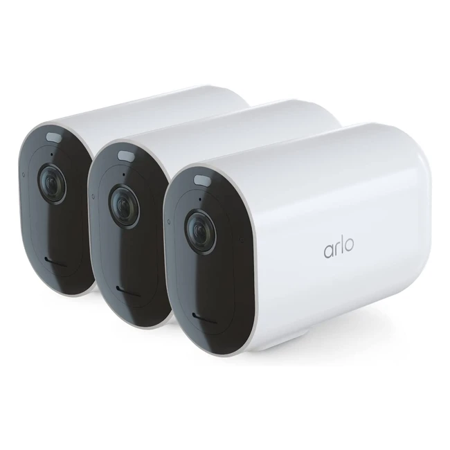 Cámara de vigilancia Arlo Pro4 XL con luz y alarma, visión nocturna en color, sin smarthub, 90 días de Arlo Secure incluidos - Blanco