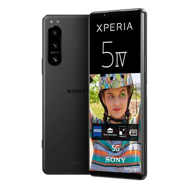 Sony Xperia 5 IV 5G Smartphone - 4K HDR 120 Hz OLED Display - Triple Camera with Optical Zoom - Dual SIM - Black