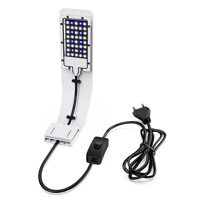 Lampe LED ultra-mince pour aquarium - Nicrew 10W 790lm avec 40 LEDs blanc et bleu