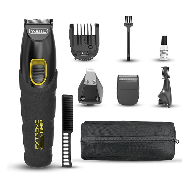 Wahl Extreme Grip 7-in-1 Multigroomer for Men - Precision Cutting Blades, Interchangeable Heads, Cordless Power