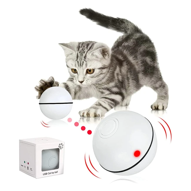 Balle interactive pour chat avec détection d'obstacles et minuterie LED - Jouet rechargeable USB pour chaton et chiot
