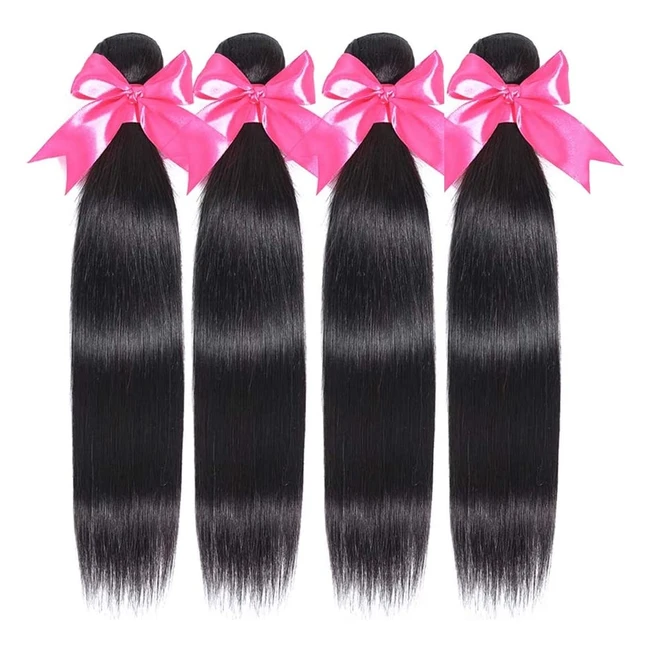 Brazilian Straight Hair Bundles - 10A, 3 Bundles, Natural Black Color, 300g Total - Romface