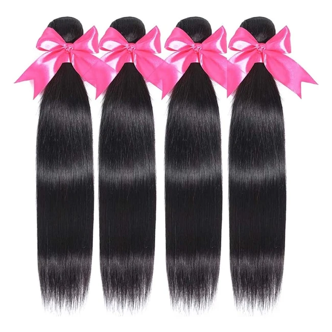 Brazilian Straight Hair Bundles - 10A 3 Bundles Natural Black Color 300g Tota