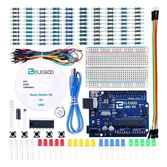 Kit Iniciacin Elegoo para Arduino IDE - Compatible con Uno R3 - Guas Tutoria