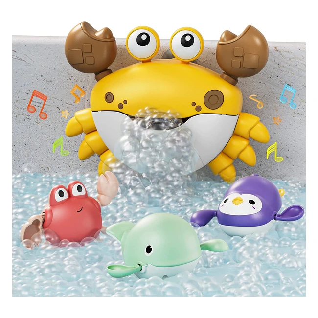 Krabbe Badespielzeug mit Musik und Seifenblasen - Badewannenspielzeug fr Babys