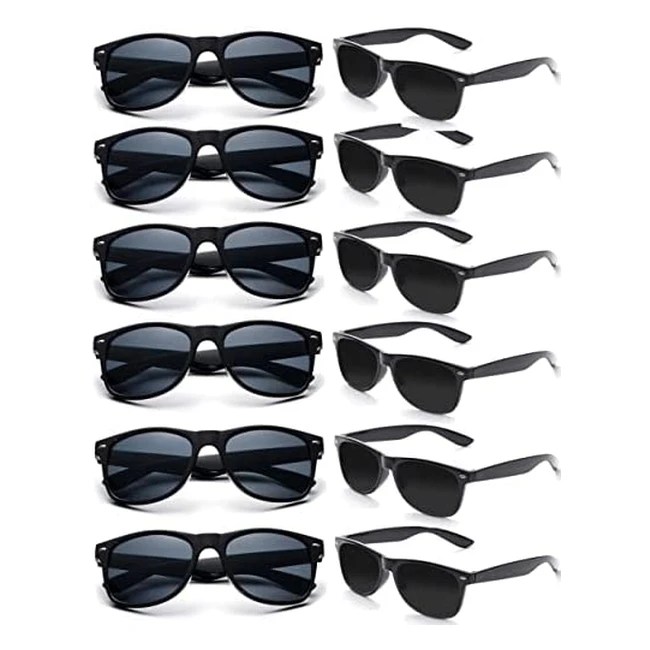 12er Pack Retro-Partybrillen in Neonfarben für Damen, Herren und Kinder - UV400-Schutz
