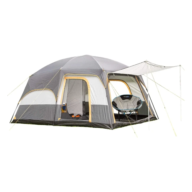 Skandika TNS Mountain 5-Personen-Zelt mit großem Wohnraum, Bodenplane und abnehmbarem Fliegenschutz (4000 mm Wassersäule)