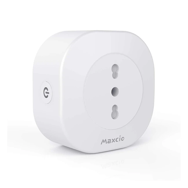 Presa Intelligente WiFi Maxcio Smart - Compatibile con Alexa e Google Home - Controllo Vocale - Funzione Timer - Monitoraggio Energia - 1 Pack