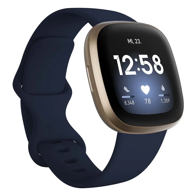 Fitbit Versa 3 Smartwatch mit GPS, Herzfrequenzmonitor und Sprachassistent - Bis zu 6 Tage Akkulaufzeit
