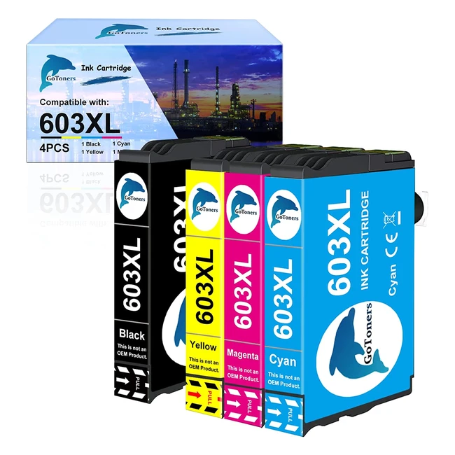 Cartucho de tinta Gotoners 603XL compatible con Epson XP2100 XP2105 XP2150 XP3100 XP3150 XP4100 WF2810 WF2820 WF2830 WF2835 WF2850 - 2 negro 1 amarillo 1 magenta 1 cian