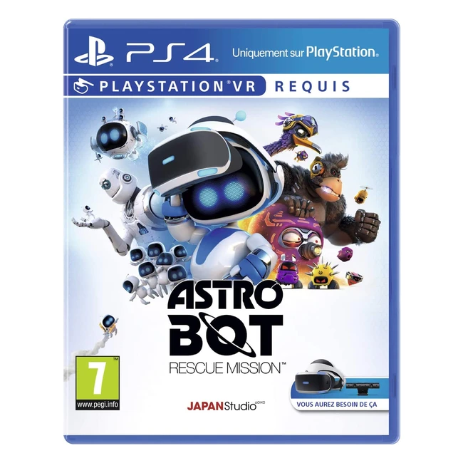 Jeu Sony Astro Bot PS4 VR - Action et Plateforme - Compatible PS4, PS4 Pro et PSVR - Version Physique avec CD en Français - PEGI 7