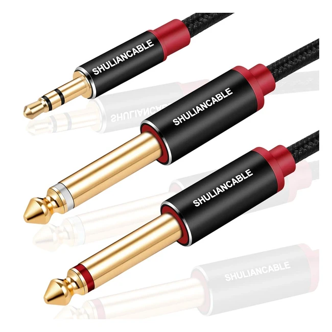 Cavo Audio Jack 3.5mm a Doppio 6.35mm, Stereo Aux-in per Smartphone, Tablet, Amplificatore - 3m