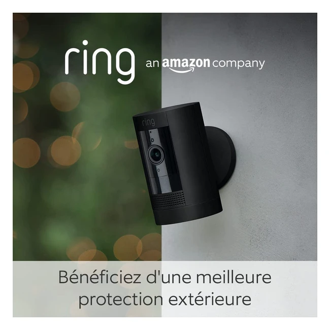 Ring Caméra Extérieure sans Fil Stick Up Cam - Surveillance HD sur Batteries - Audio Bidirectionnel - Détecteur de Mouvements - Compatible avec Alexa - Essai Gratuit Ring Protect 30 Jours
