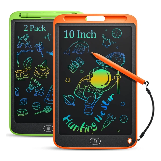 Tablette d'écriture LCD Dirrelo 10 pouces pour enfants - Jouet éducatif coloré pour filles et garçons de 2 à 7 ans - Cadeau de Noël ou d'anniversaire