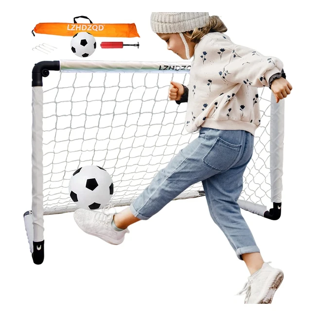 Kinder-Fuballtor-Set fr Garten und Indoor - Tragbar mit Netz Ball und Pump
