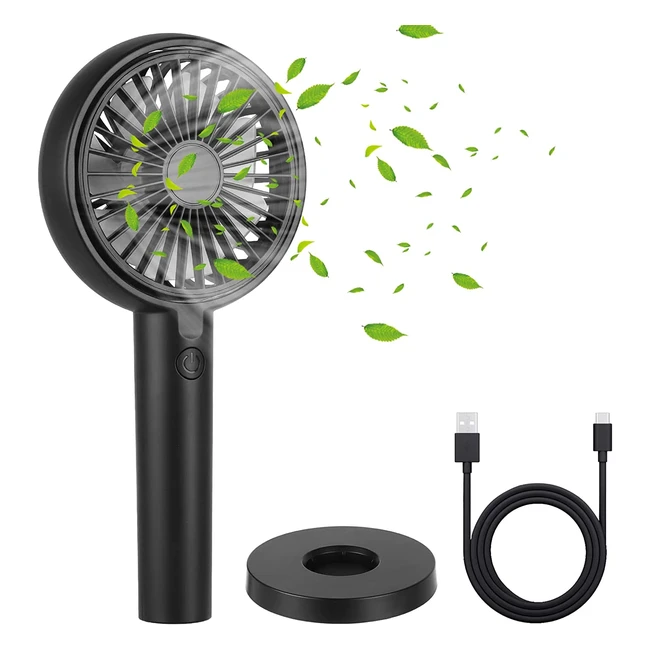 Powerful Yardout Mini Handheld Fan - USB Rechargeable, Portable, 3 Speeds, Ultra Quiet for Travel, Work, Outdoors & Indoors