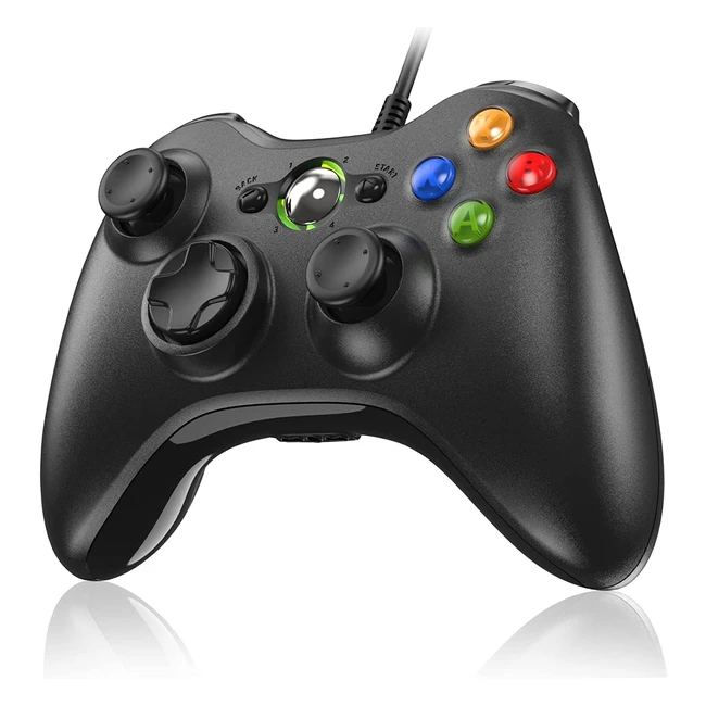 Controlador Diswoe para Xbox 360PC con doble vibracin y cable de 2 metros