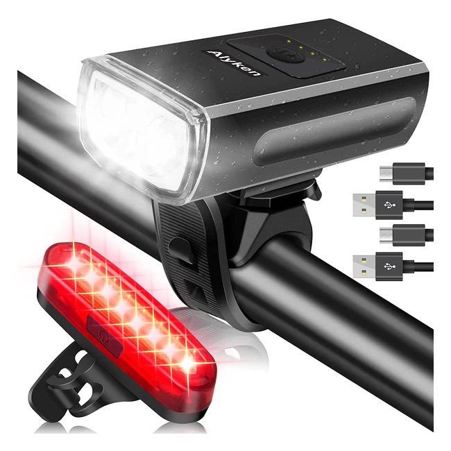 Luci bicicletta LED 1200 lumen USB ricaricabile impermeabile IP65 per MTB e s